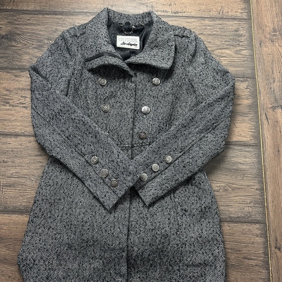 Guess Charcoal Double-Breasted Pea Coat - Picture 1 of 5